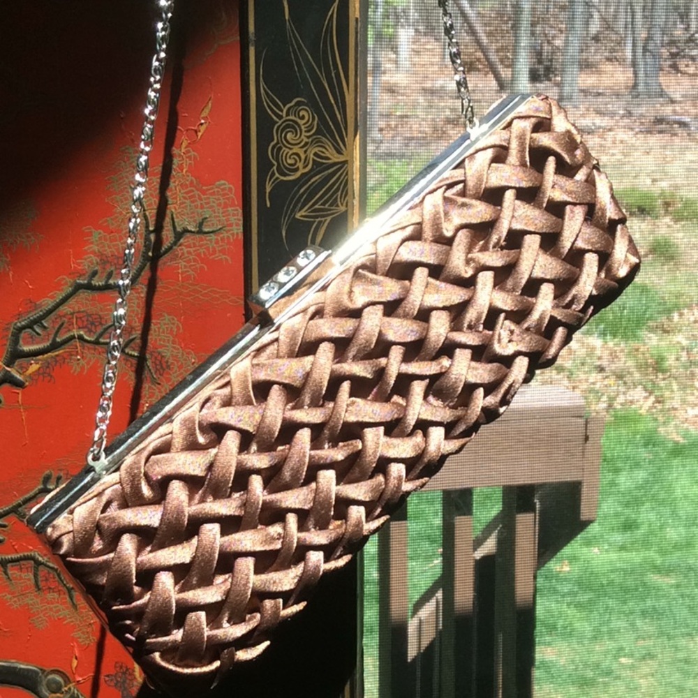 Brown Sateen Evening Bag
